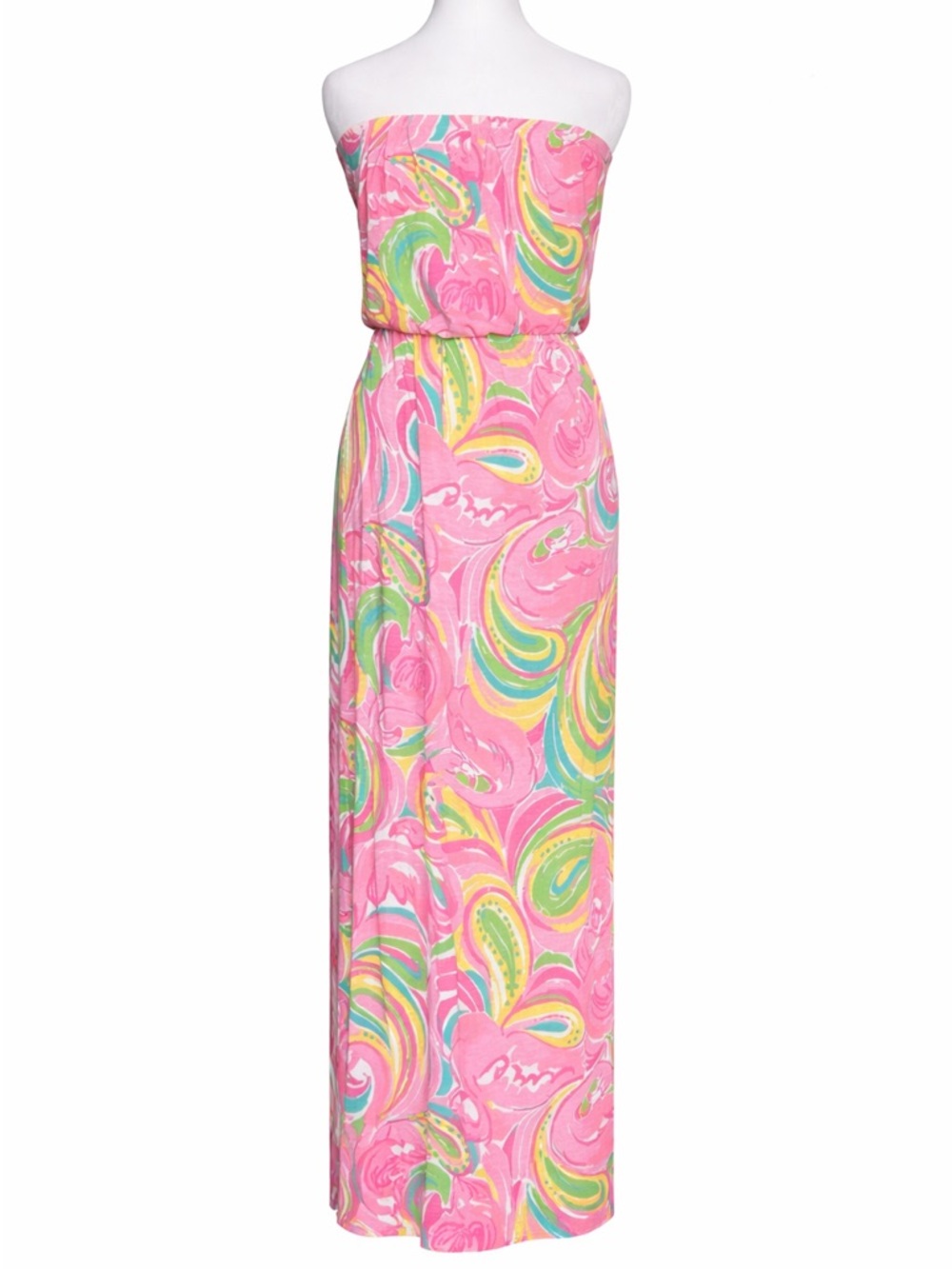 Lilly Pulitzer Pink Multi Strapless Maxi Dress